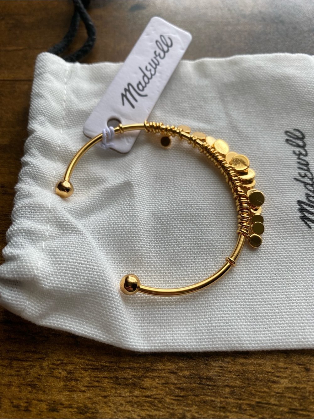 NWT MADEWELL Coin Cluster Wire Cuff Bracelet - Picture 4 of 6